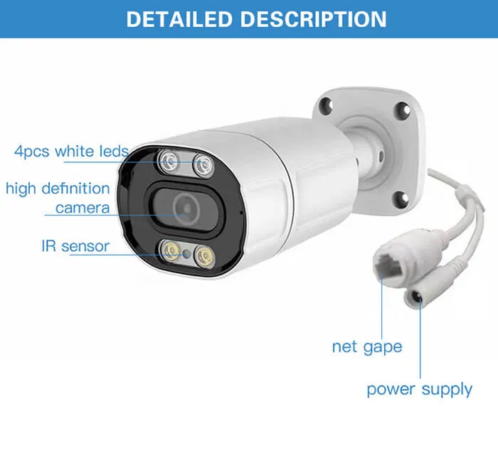 4MP POE IP Camera Support Dual-Light - Imagem 3