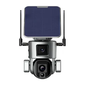 Cámara PTZ solar 4G con detección de movimiento y doble lente 4K