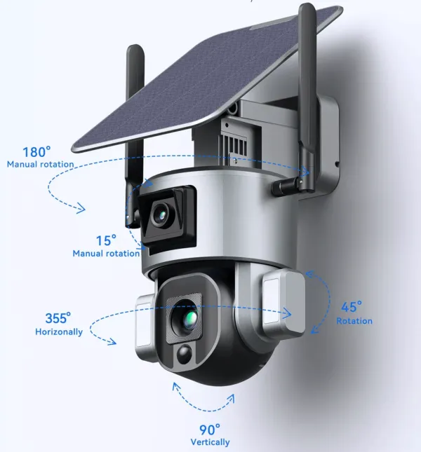 ⁦4K Dual Lens Motion Detection 4G Solar PTZ Camera⁩ - الصورة ⁦7⁩