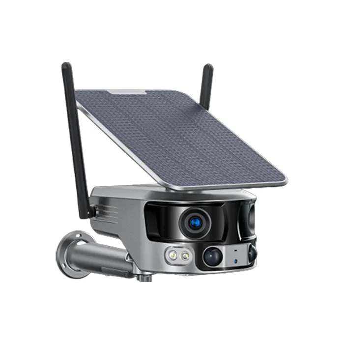 Caméra solaire sans fil 4K à double objectif 180° super grand angle 4G