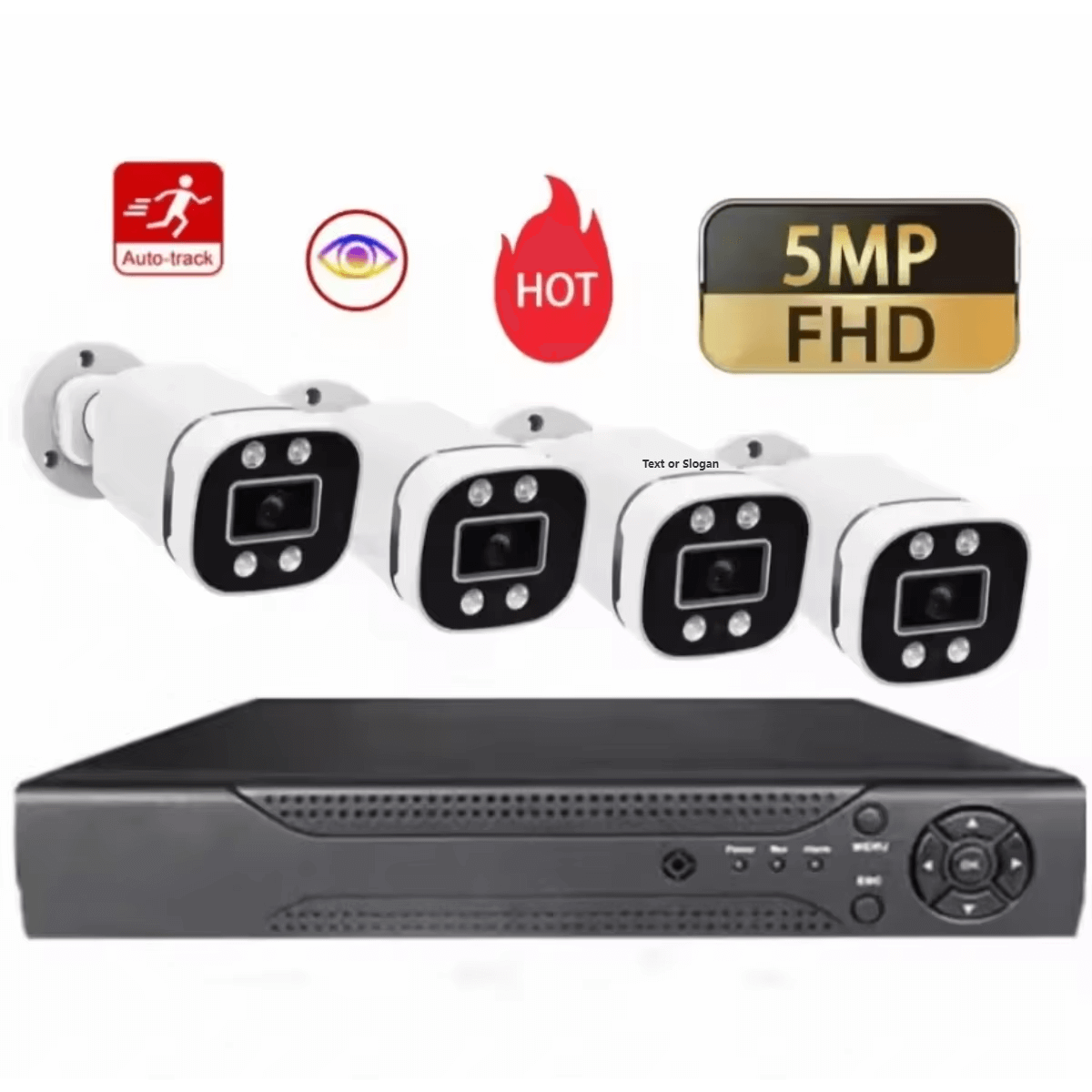 Sistema de câmara ip 4ch 5mp para exterior