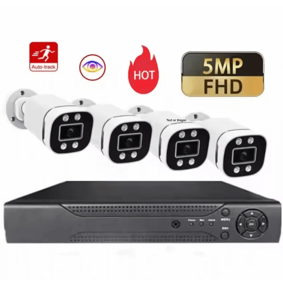 Sistema de câmara ip 4ch 5mp para exterior