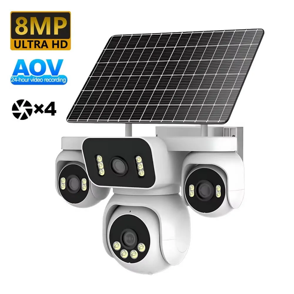 AOV 4-lens 4G Solar Camera Ptz Camera 8MP Built-in Battery AI Human Detection – Image 2