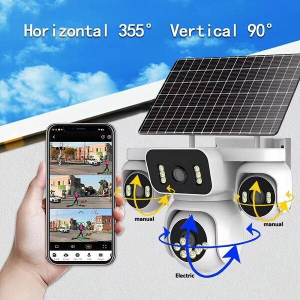 AOV 4-lens 4G Solar Camera Ptz Camera 8MP Built-in Battery AI Human Detection – Image 3