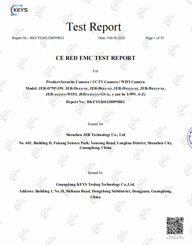 CCTV CAMERA CE RED TEST