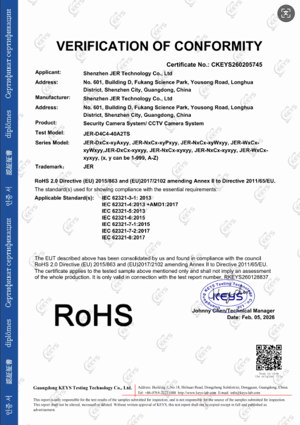 CCTV camera System ROHS